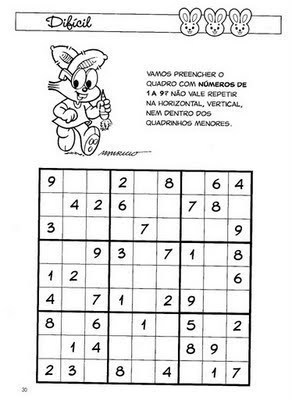 Jogo Sudoku Fácil Com Respostas Para Imprimir. Jogo Nº 661.
